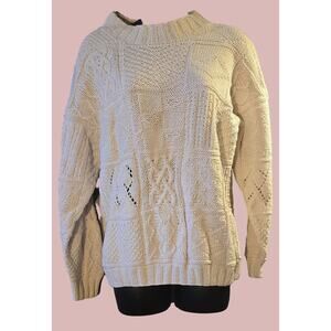 Off-White Vintage Compagnie Internationale Express Hand-Knitted Sweater, S